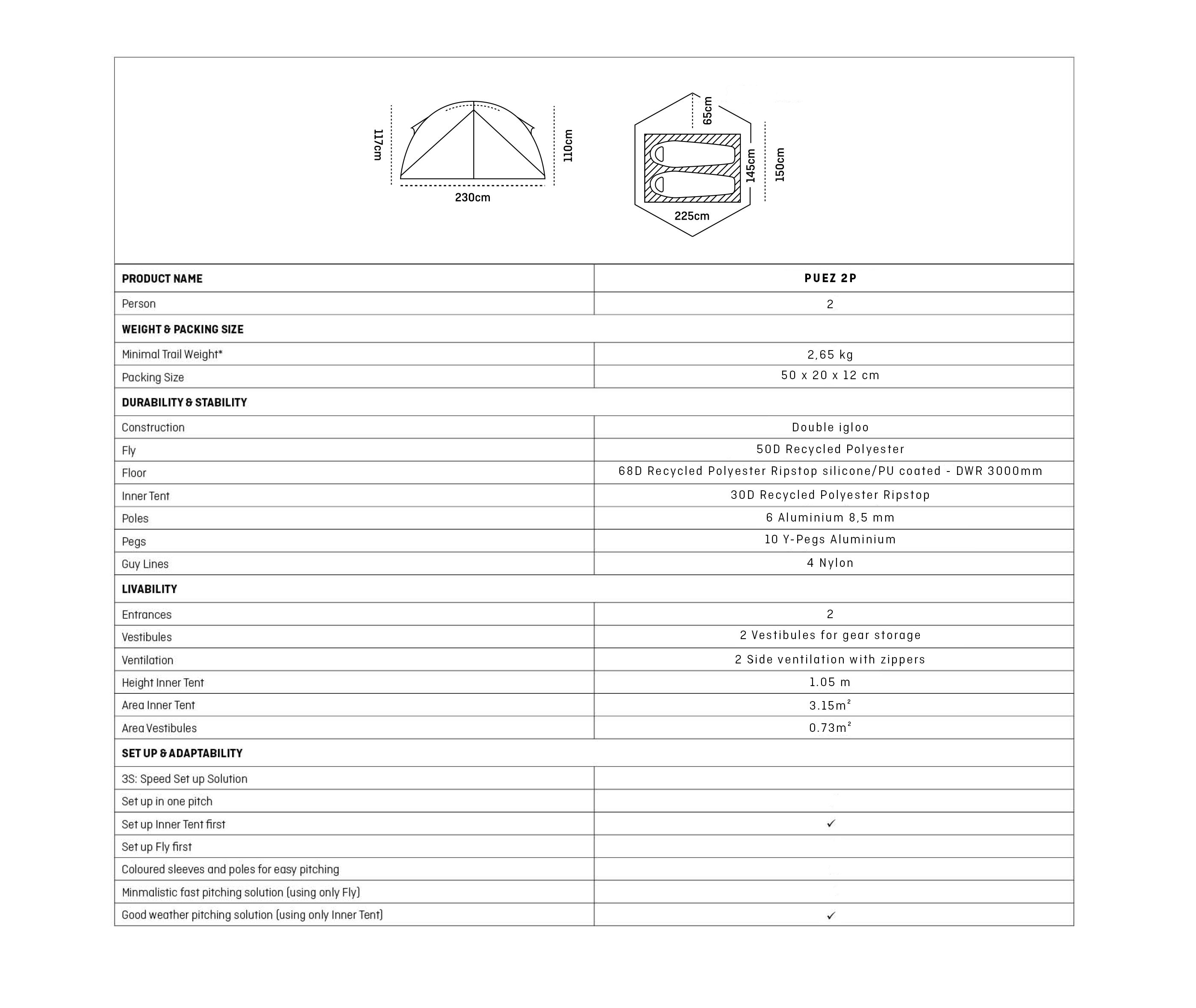 Tenda Puez 2P