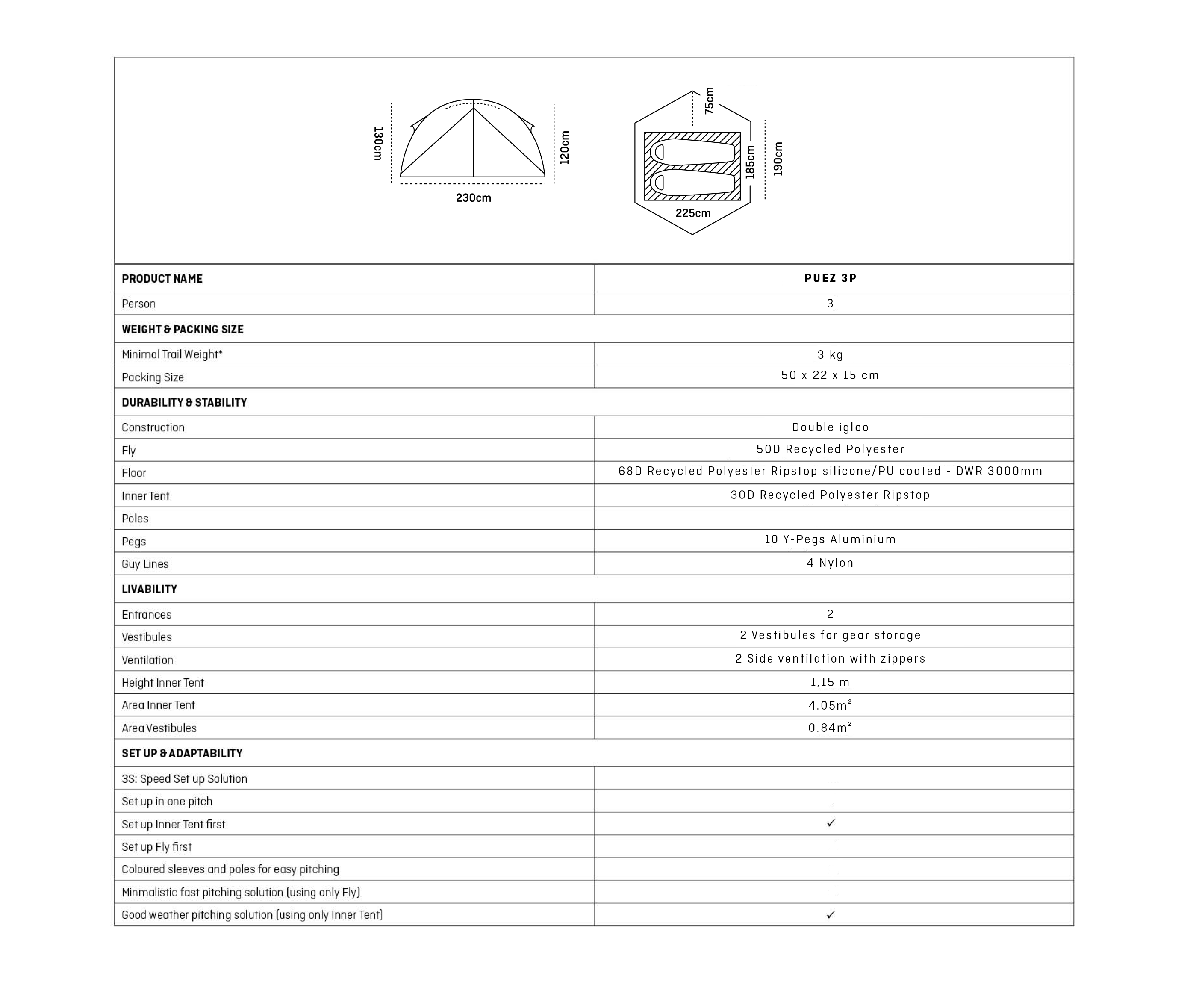 Tenda Puez 3P